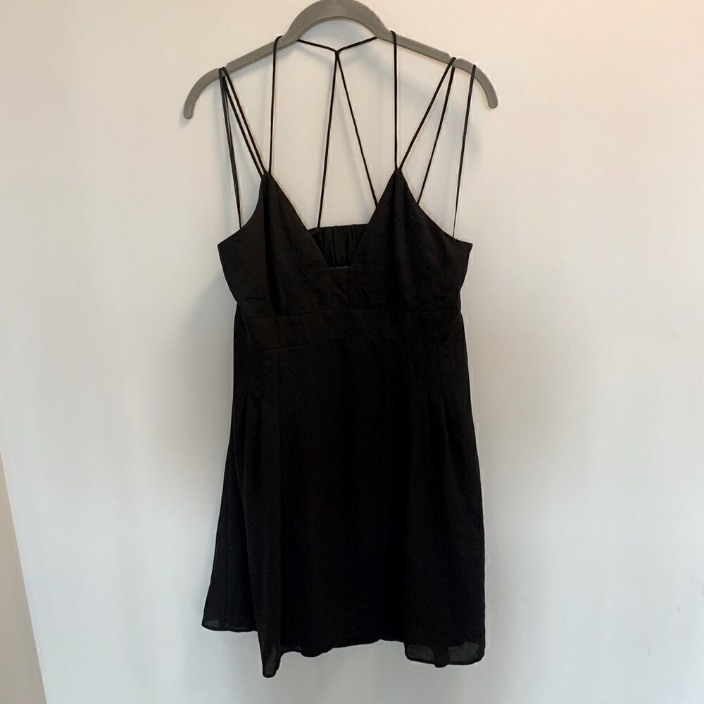 Express size 10 straps black back cutout dress